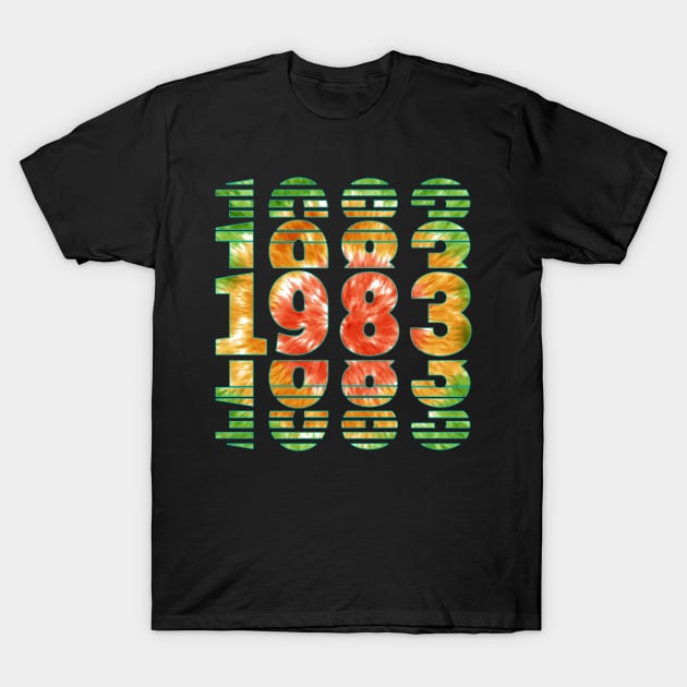 Tie Dye 1983 Birthday T-Shirt by sevalyilmazardal